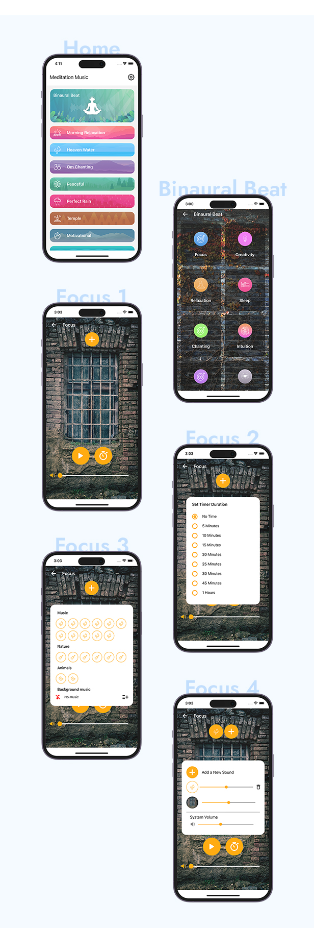 Meditatoin music React native app for Android and iOS - Relax music, Sleep sound